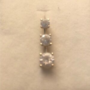 10k Yellow Gold 3 Stone CZ Pendant